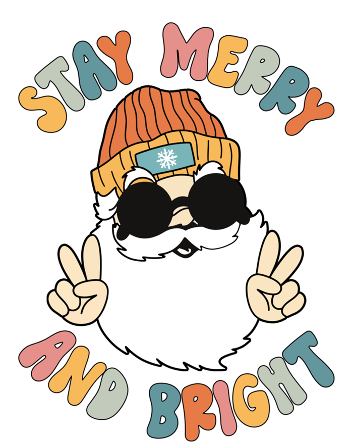 Retro Santa Claus Stay Merry And Bright Groovy Christmas Gift T-Shirt