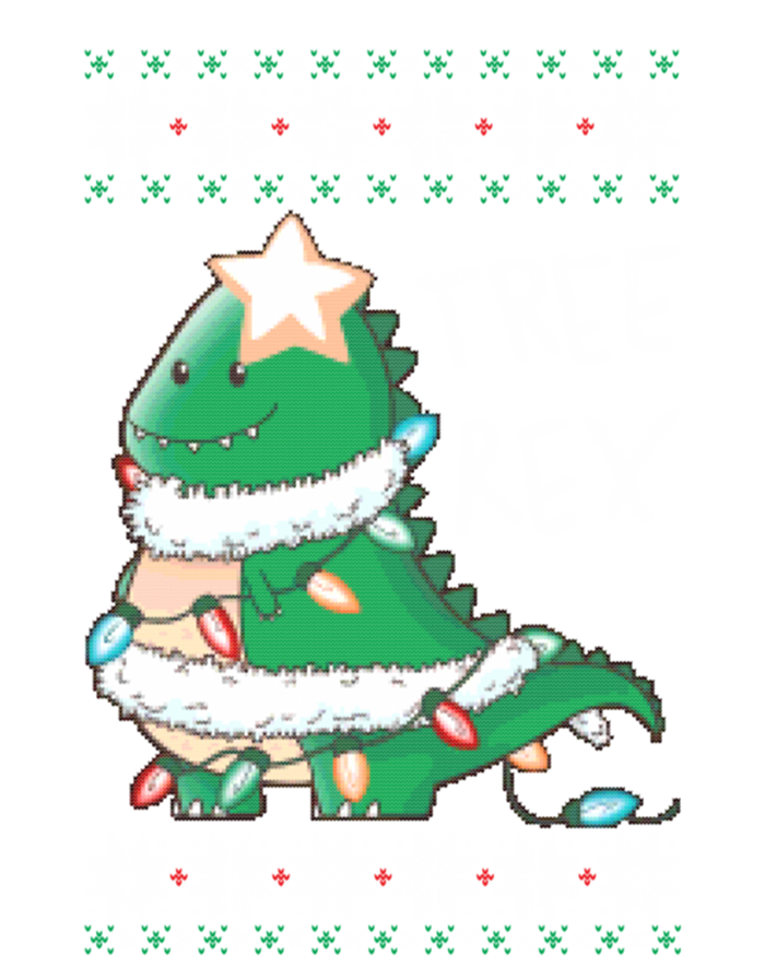 Tree Rex Dinosaur Merry Christmas Ugly Christmas Sweater Gift Women's Long Sleeve Flannel Pajama Set 