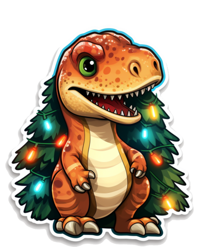 Tree Rex Funny Christmas Tree T Rex Dinosaur Santa Claus Hat Cool Gift T-Shirt