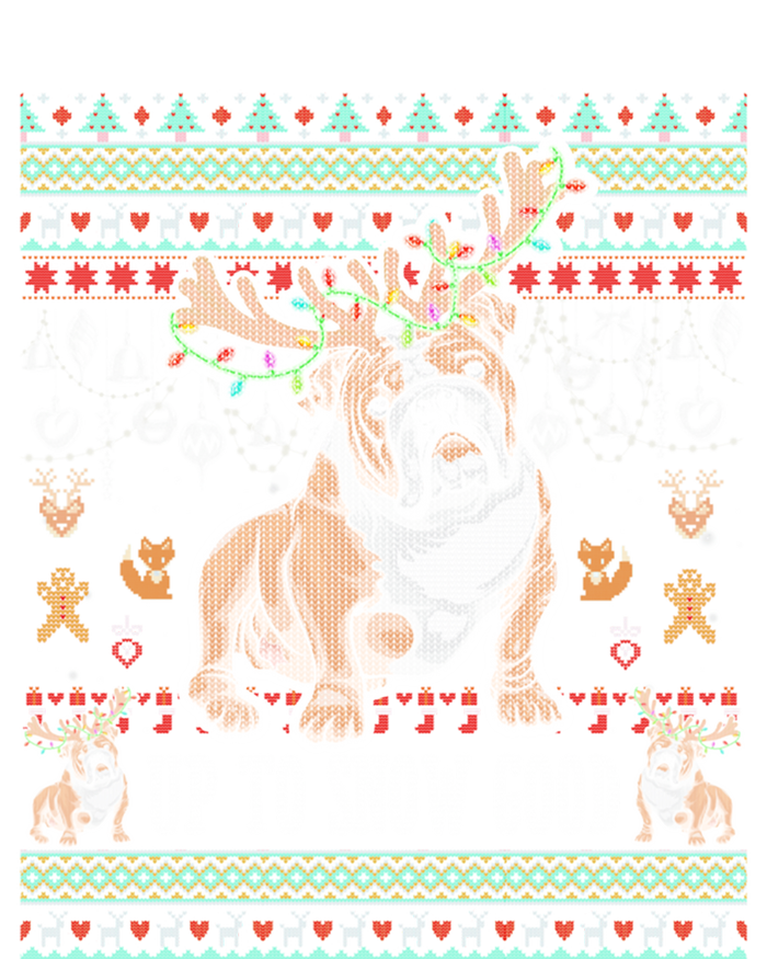 White English Bulldog Dog Reindeer Up To Snow Good Christmas Great Gift T-Shirt