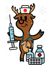 Christmas Nurse Reindeer Funny Xmas Nursing Scrub Top Women Womens California Wash Sweatshirt