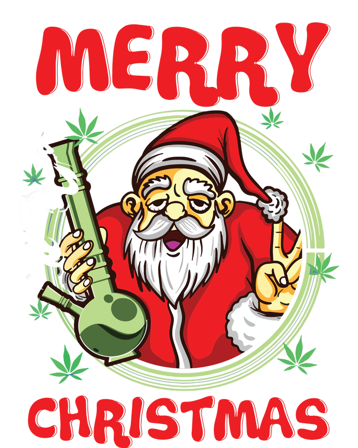 Smoking Santa Stoned On Christmas From His Fav Marijuana Women's Perfect Tri Rocker Tank