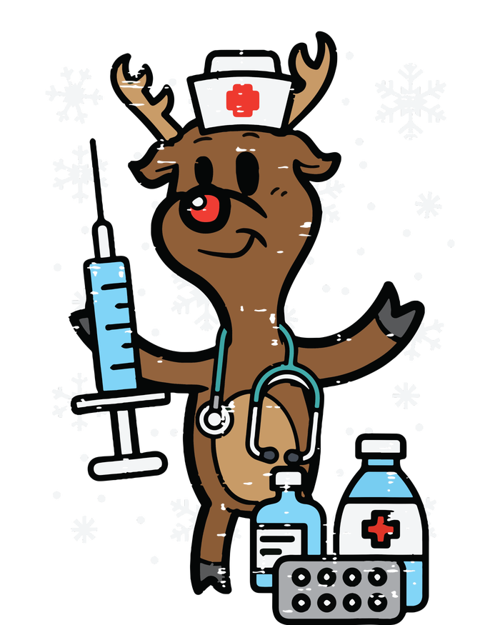 Christmas Nurse Reindeer Funny Xmas Nursing Scrub Top Women Tank Top