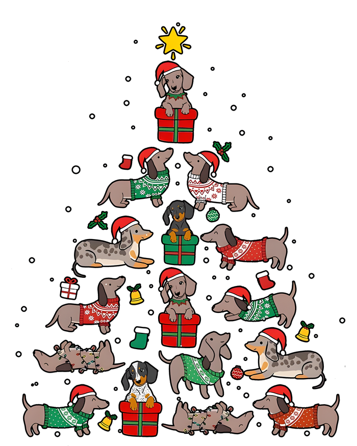 Dachshund Christmas Tree Wiener Dog Lover Christmas Women's Racerback Tank