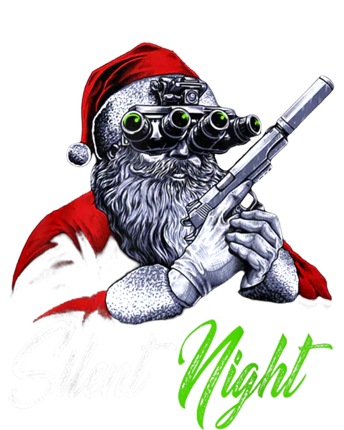 Christmas Santa Claus Guns Silent Night Santa T-Shirt