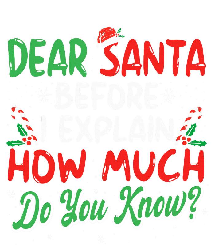 Dear Santa I Can Explain Funny Christmas High Crown Mesh Back Trucker Hat