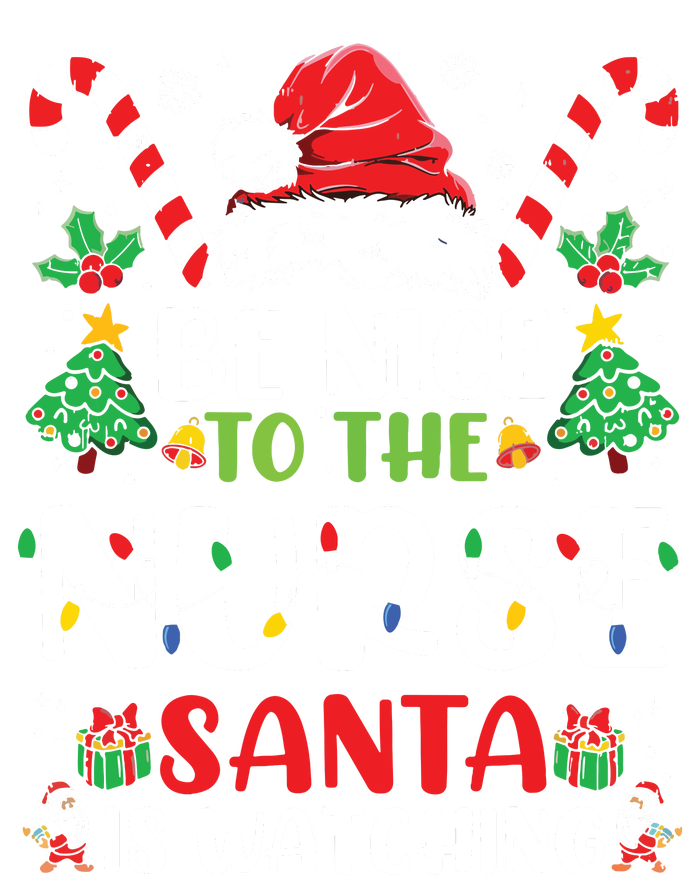 Be Nice To The Nurse Santa Is Watching Funny Nurse Christmas Baby Long Sleeve Bodysuit