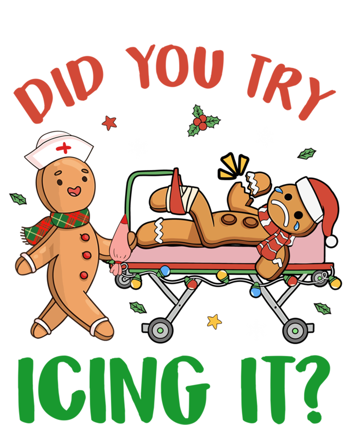 Did You Try Icing It Christmas Gingerbread Nurse Squad Funny Gift Tie-Dye Long Sleeve Shirt