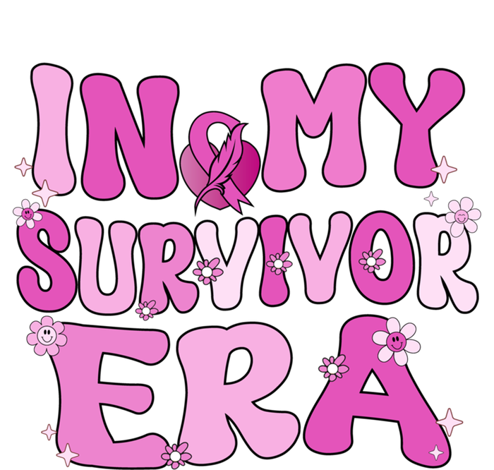 In My Survivor Era Retro Groovy Breast Cancer Awareness Meaningful Gift Stripe Pom Pom Beanie