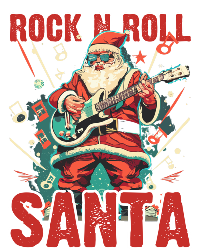 Rock N Roll Santa Playing Guitar Christmas Gift Ceramic Bell Ornament