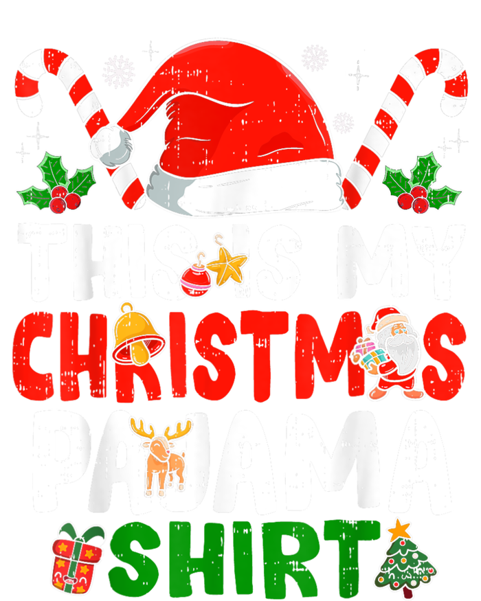 This Is My Christmas Pajama Xmas Family Matching Funny Women's Racerback Cropped Tank