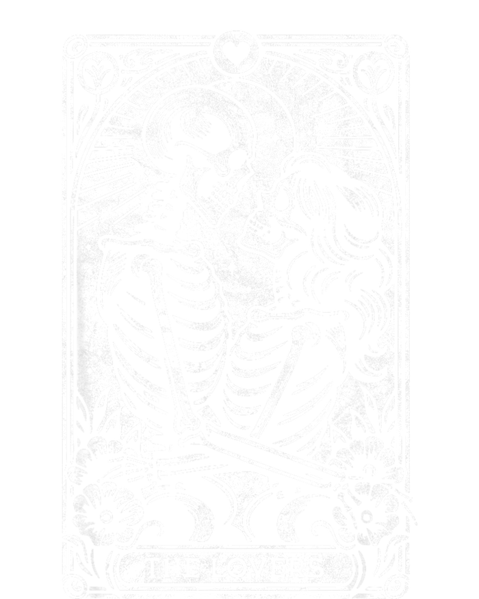 The Lovers Vintage Skeleton Couple Skull Gothic Tarot Card Canvas