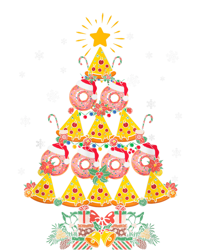 Pizza & Donut Funny Christmas Tree Merry Xmas Crustmas Light Yupoong Adult 5-Panel Trucker Hat