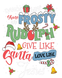 Dance Like Frosty Rudolph Give Santa Love Like Jesus Women Women’s Perfect Tri Rocker Tank