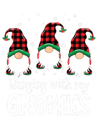 Hanging With My Gnomies Funny Red Plaid Christmas Gnome Womens California Wash Sweatshirt