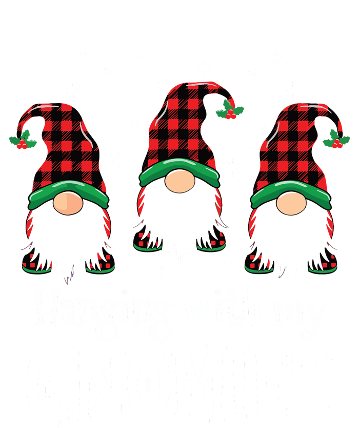 Hanging With My Gnomies Funny Red Plaid Christmas Gnome Womens California Wash Sweatshirt