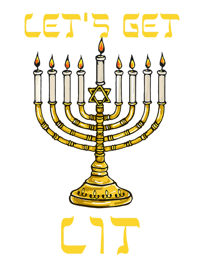 Let's Get Lit Chanukah Happy Hanukkah Funny Menorah Jewish  Kids Long Sleeve Shirt