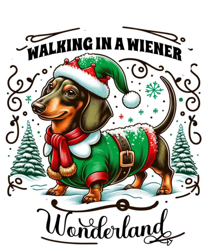 Dachshund Christmas Walking In A Wiener Wonderland Cute Dog Gift Women's Flannel Pajama Set