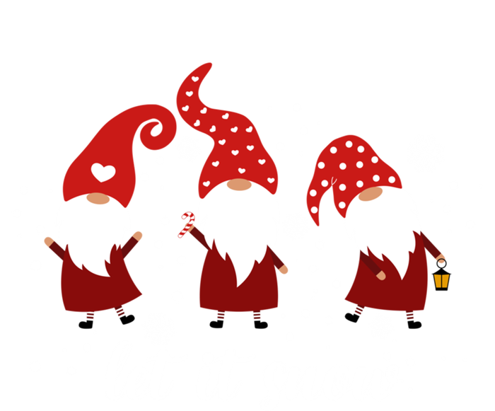 Let It Snow 3 Gnomes Snowflake Merry Christmas Winter Time Cute Gift Striped Beanie with Solid Band