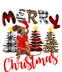 Dachshund Merry Christmas Tree Leopard Plaid Printed Great Gift T-Shirt