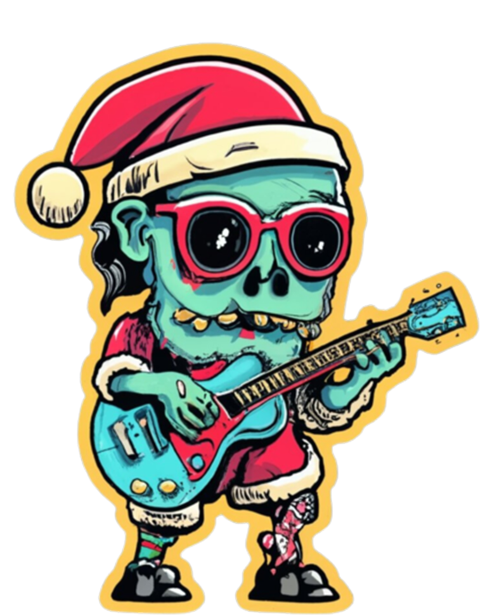 Santa Skeleton Play Guitar Guy Rocker Gift T-Shirt