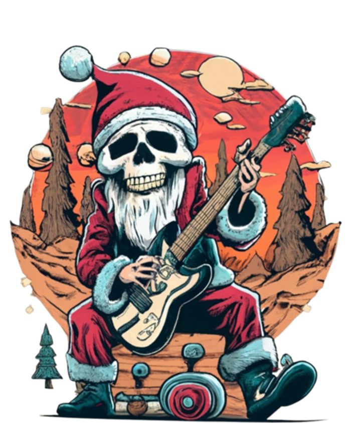 Skeleton Rocker Santa Halloween Vintage Retro Design Funny Gift Ladies Essential Tank