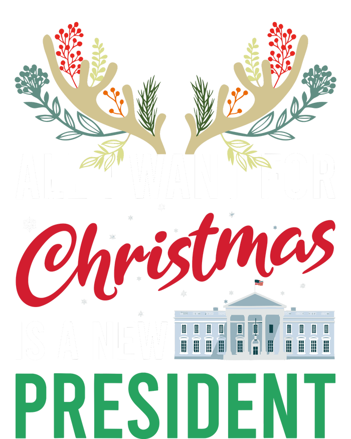 Funny All I Want For Christmas Is A New President Ugly Xmas Kids Sweatshirt