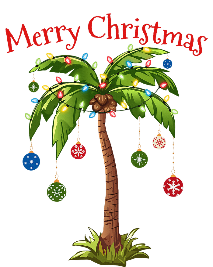 Merry Christmas Palm Tree Light Hawaiian Tropical Christmas T-Shirt