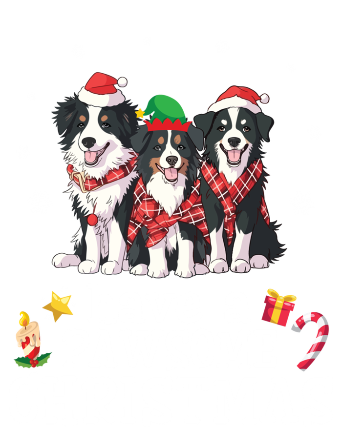 Border Collie Dogs Merry Mom Dad Have A Pawsome Christmas Cute Gift Pom Pom 12in Knit Beanie