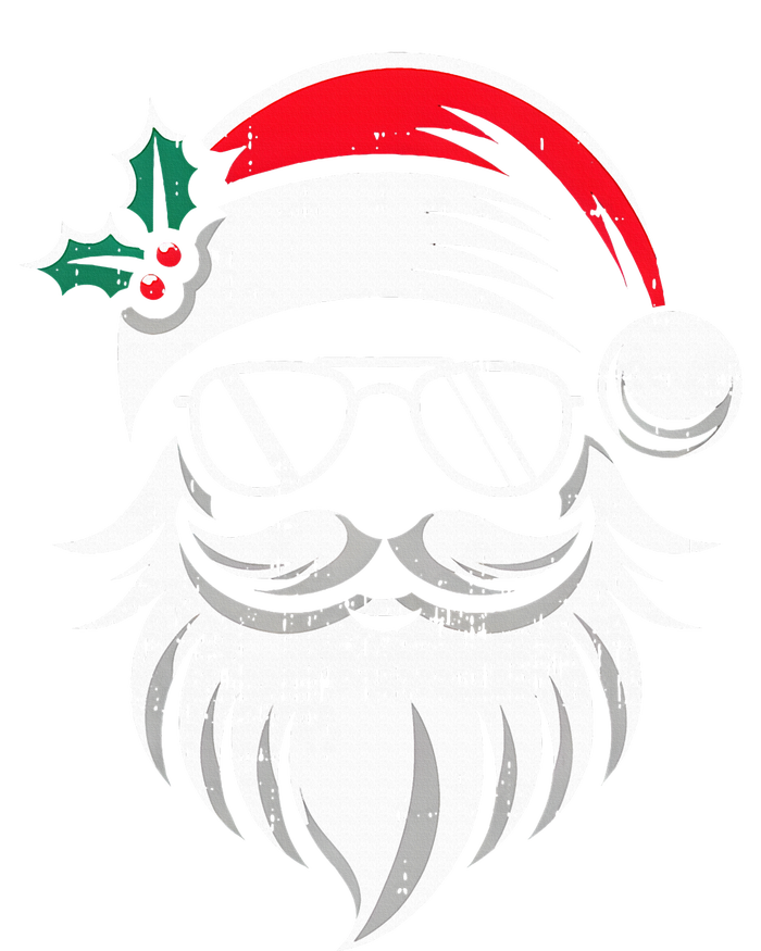 Santa Claus Face Sunglasses With Hat Beard Xmas  Women's Fleece Hoodie