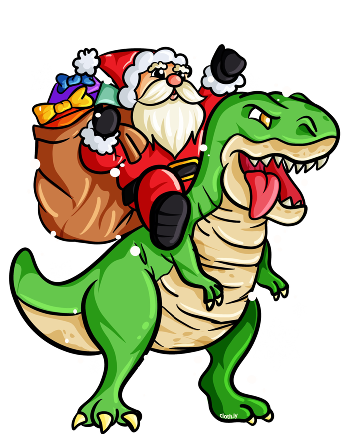 Christmas Trex Dinosaur Santa Claus Riding Trex Xmas Gift T-Shirt