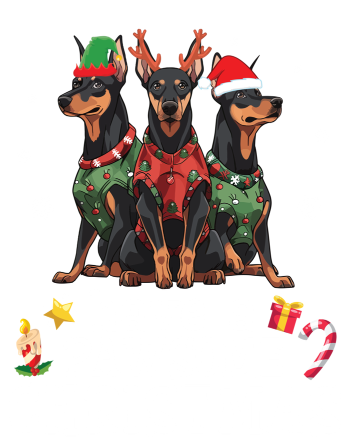 Dober Dogs Merry Mother Father Have A Pawsome Christmas Gift Coaster