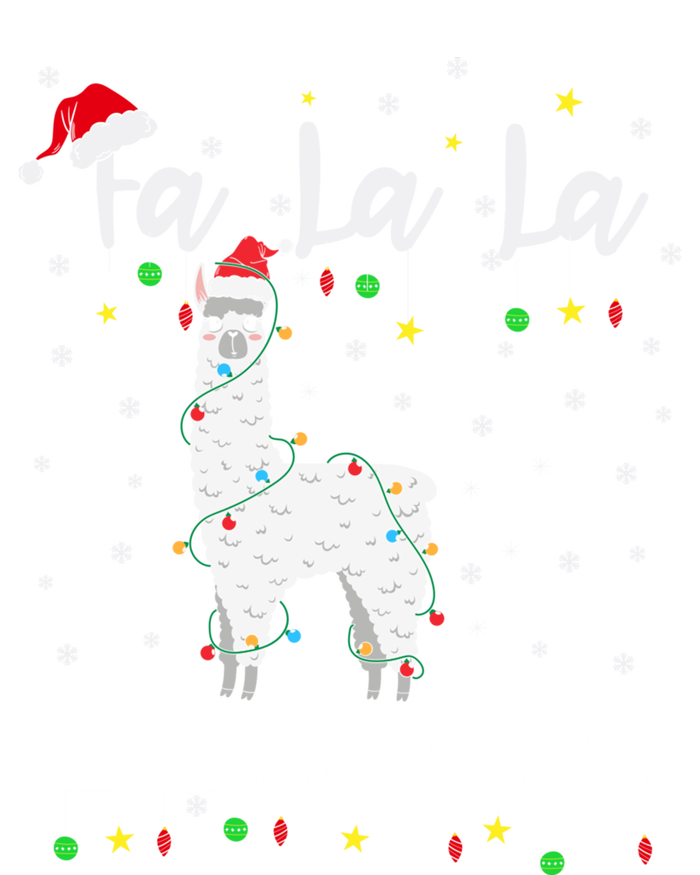 Fa La La Llama Christmas Lamma Lama Tree Lights Santa Family Gift Stripe Pom Pom Beanie