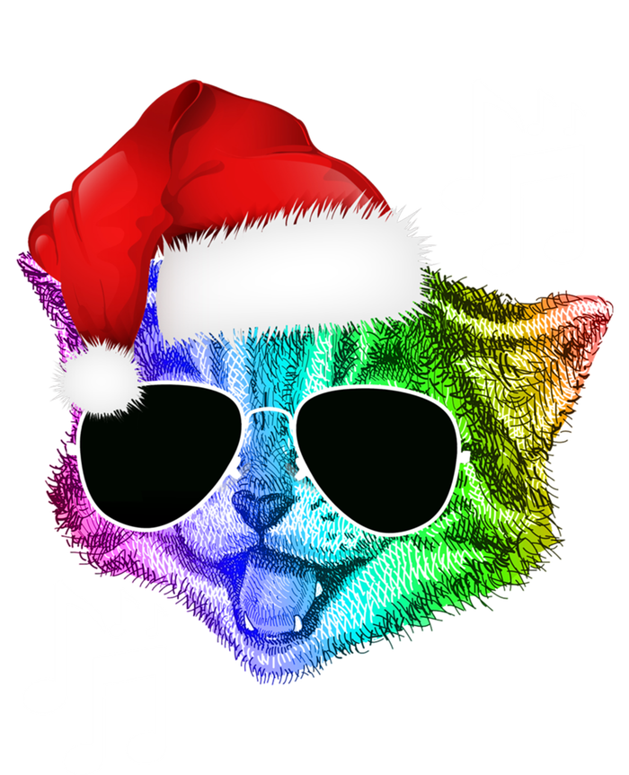 Funny Colorful Rainbow Dj Music Kitty Cat Santa Christmas Gift Magnet