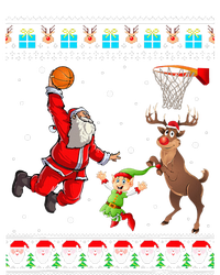 Santa Reinder Elf Are Playing Basketball Christmas Performance Long Sleeve Polo