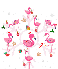 Christmas Flamingo Santa Hat Xmas Lights Flamingo Snowflakes  Long Sleeve Shirt