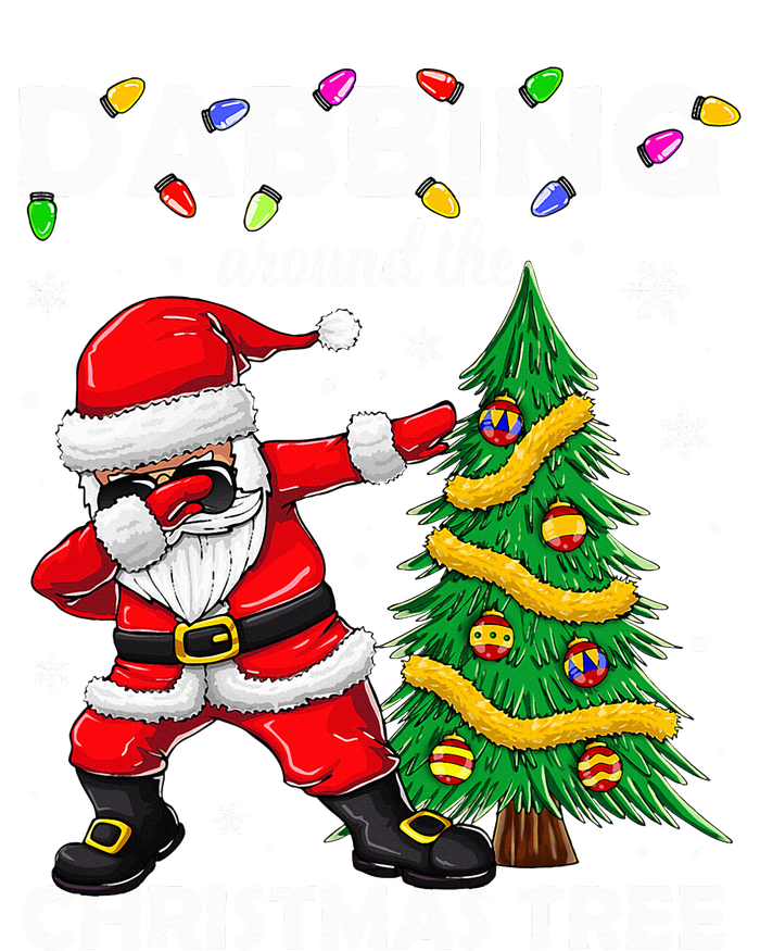 Santa Dabbing Around the Christmas Tree Lights Dry Zone Grid Polo