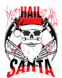 Hail Santa! Funny Christmas Rock On Santa Skeleton Cute Gift Ladies Long Sleeve Shirt