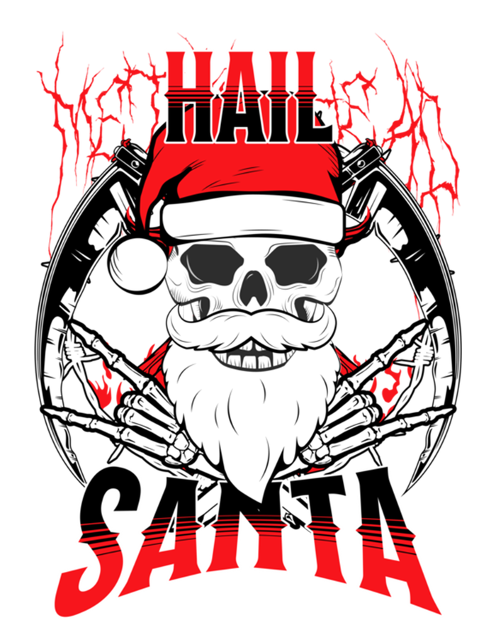 Hail Santa! Funny Christmas Rock On Santa Skeleton Cute Gift Ladies Long Sleeve Shirt