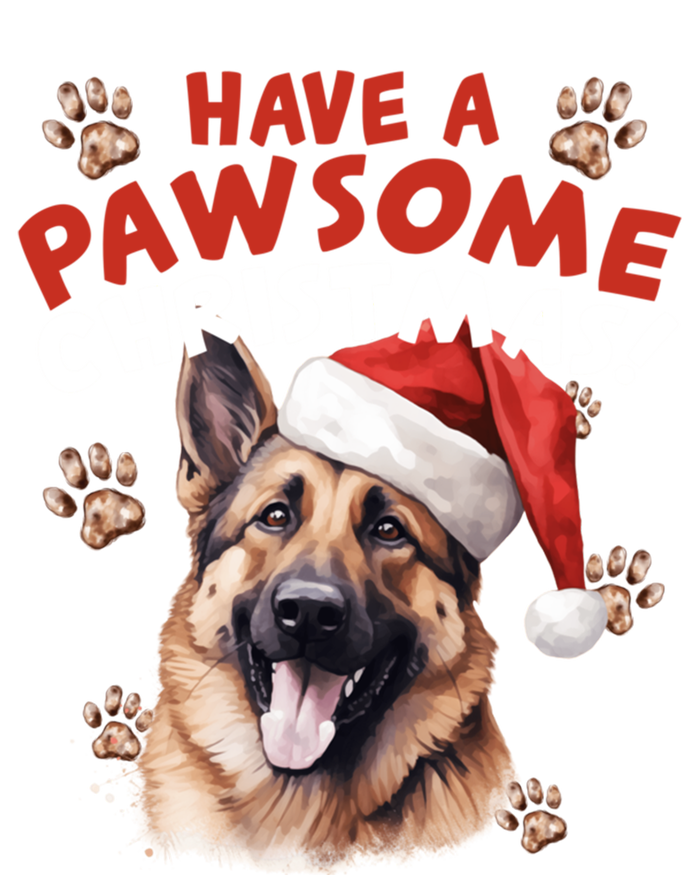 Have A Pawsome Christmas Ger Shepherd Santa Hat Dog Paws Gift Coaster