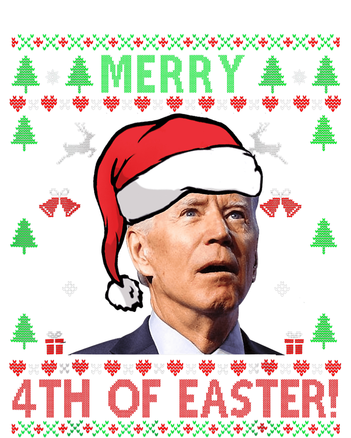 Merry Christmas Funny Joe Biden Happy 4th Of July Ugly Xmas Button