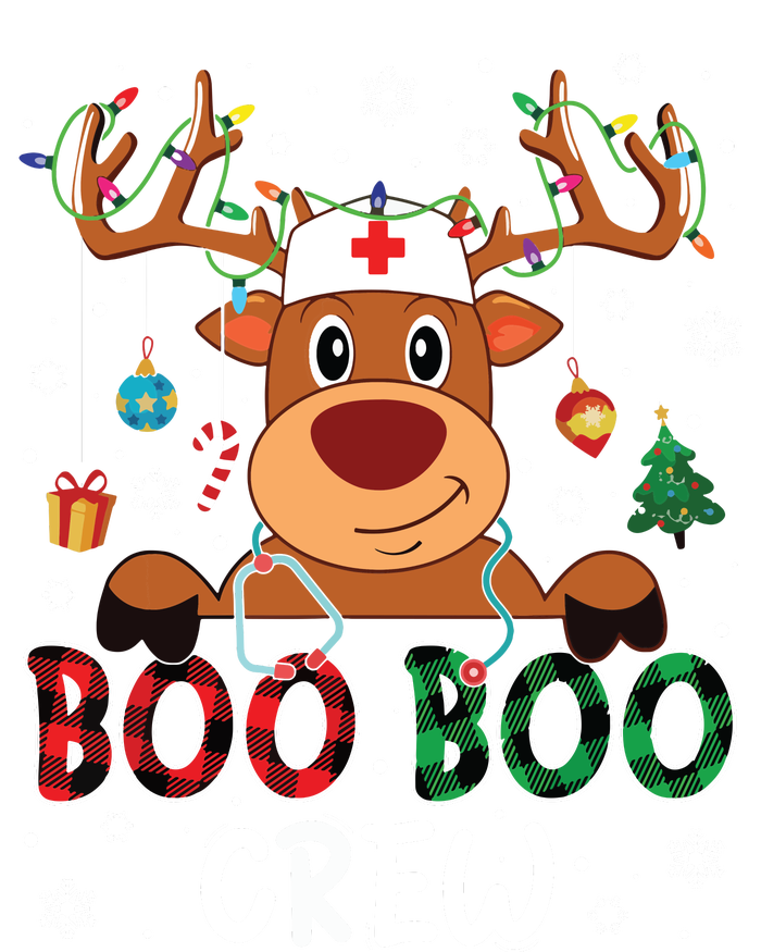 Reindeer Boo Boo Crew Nurse Buffalo Plaid Christmas Nurse T-Shirt