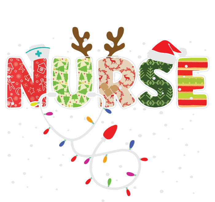 Stethoscope Santa Hat Reindeer Xmas Christmas Nurse T-Shirt