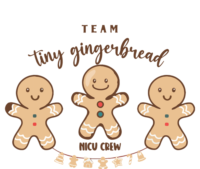 Team Tiny Gingerbread Nicu Crew Neonatal Icu Nurse Christmas Flat Bill Trucker Hat