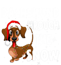 Funny Christmas Dachshund Dog Through The Snow Cool Gift Premium T-Shirt