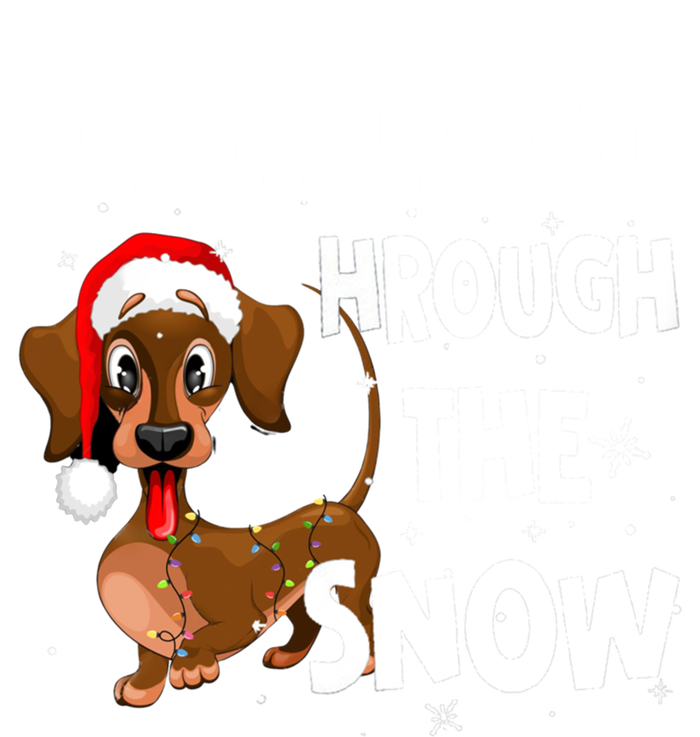 Funny Christmas Dachshund Dog Through The Snow Cool Gift Premium T-Shirt