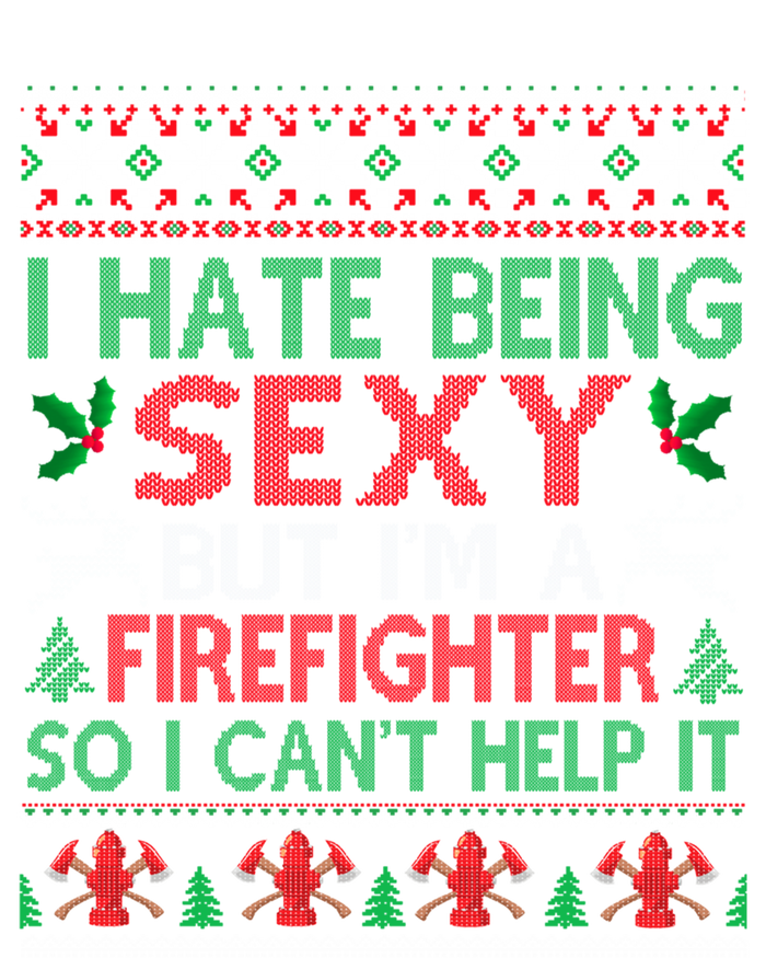 Hate Being Sexy Firefighter Christmas Ugly Sweater Gift Zip Tote Bag