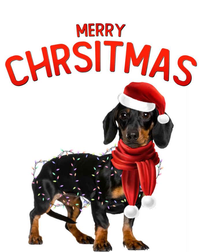 Merry Christmas Dachshund Dogs With Tree Christmas Lights Gift T-Shirt