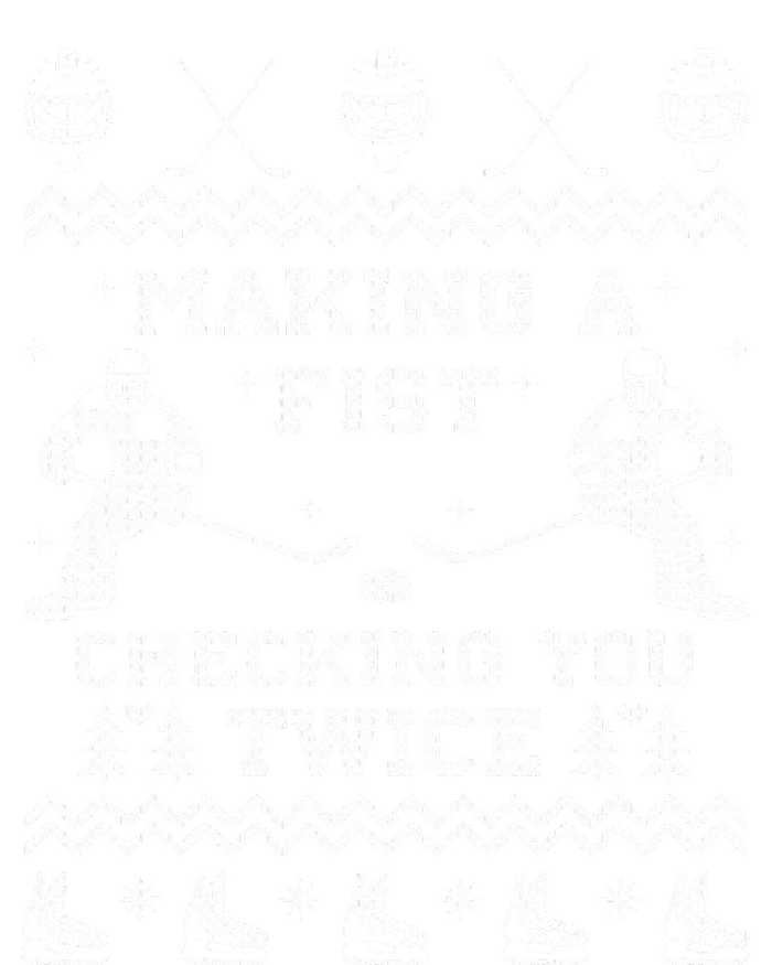 Making a fist checking you twice Hockey Xmas Gifts T-Shirt