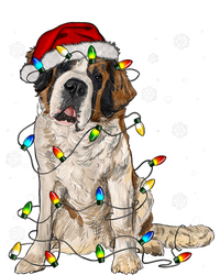 Saint Bernard Dog Santa Christmas Tree Lights Pajama Xmas Zip Tote Bag